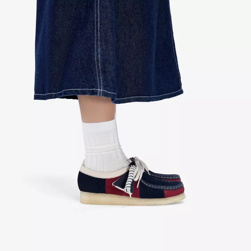 Wallabees pour femme à rayures bleu marine Wallabees pour femme à rayures bleu marine