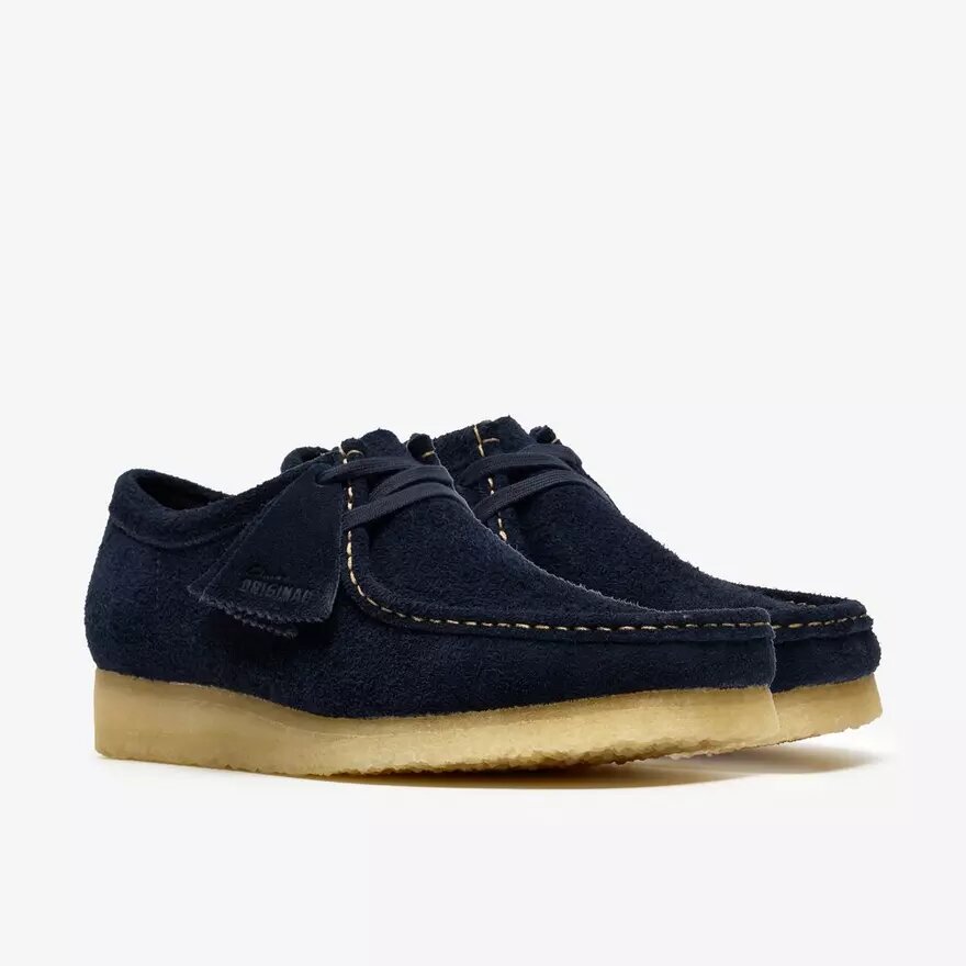 Wallabees pour homme en daim bleu marine Wallabees pour homme en daim bleu marine